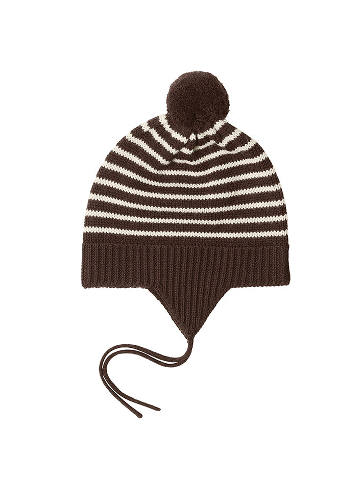 Baby Pompom Hat Mocca/Ecru