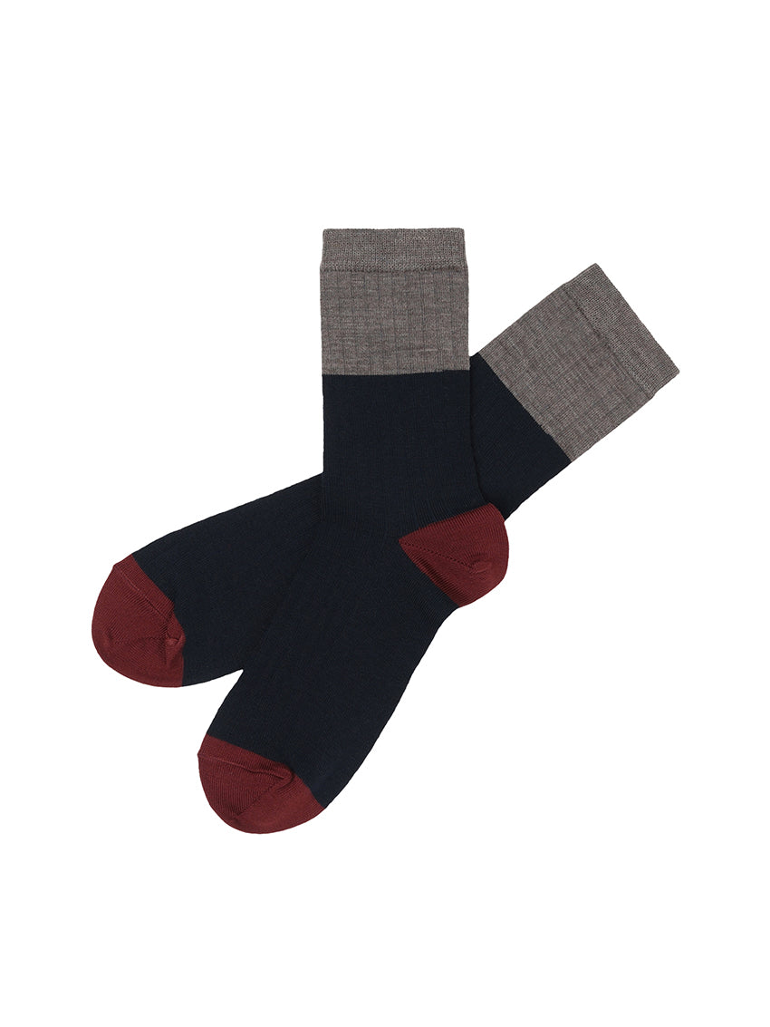 Colour Block Socks Dark Navy