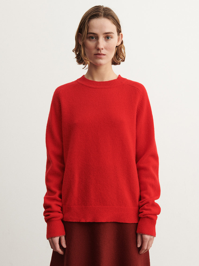 Lambswool Crewneck Sweater Signal Red