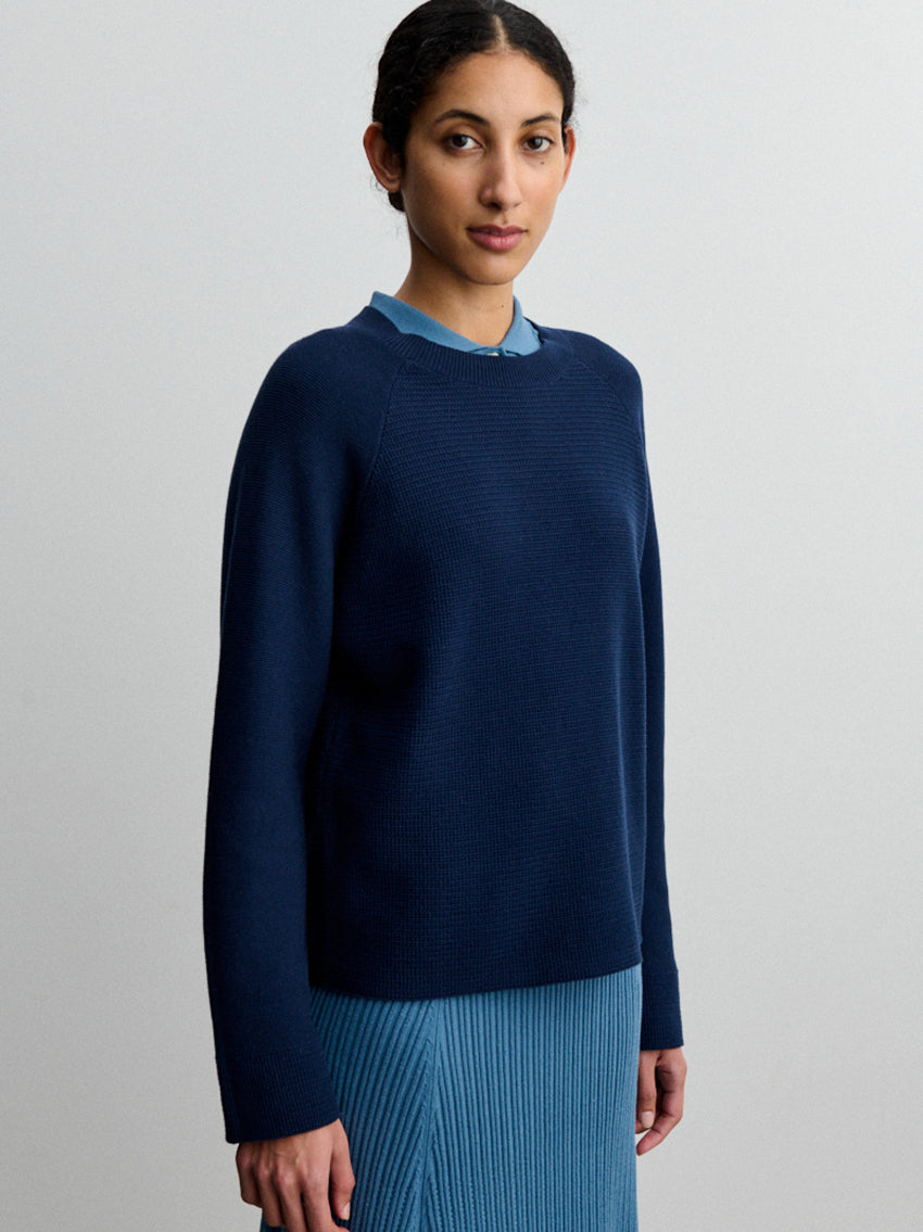 Structure Sweater Dark Navy