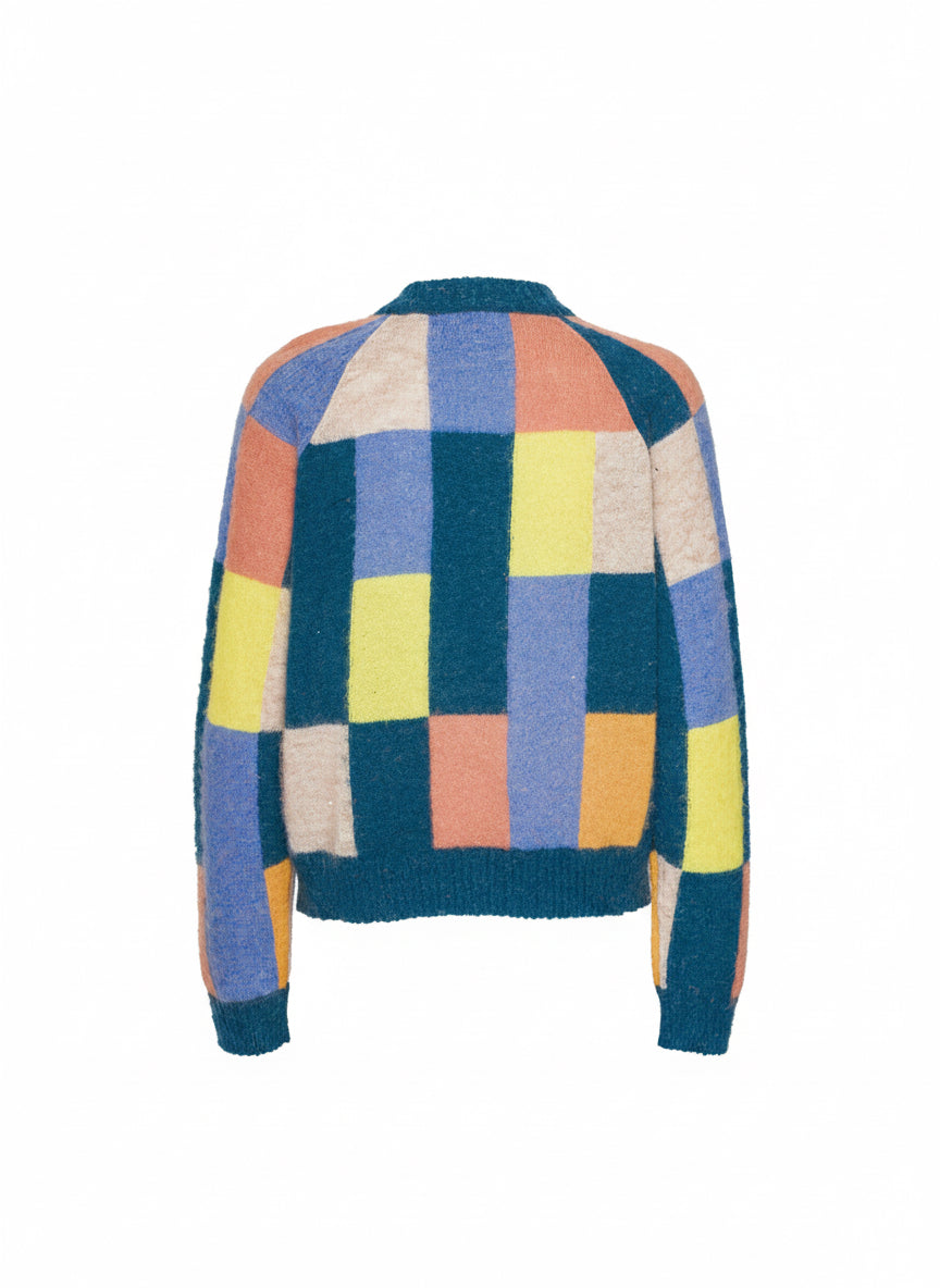 Brushed Mohair Sweater Multi Check