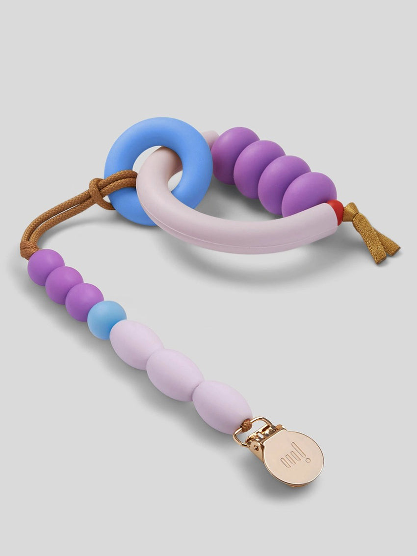 Plum Arch Ring Teether & Clip Set