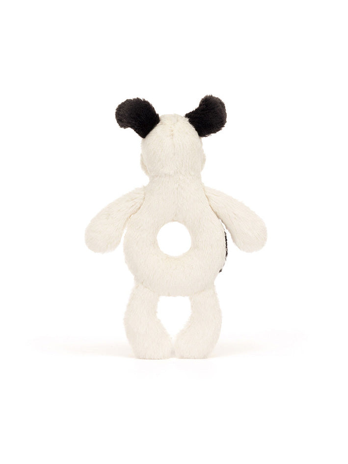 Bashful Black&Cream Puppy Ring Rattle