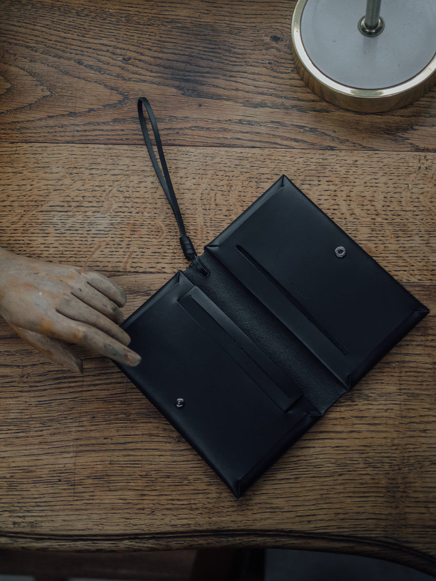 Woven Passport Wallet All Black