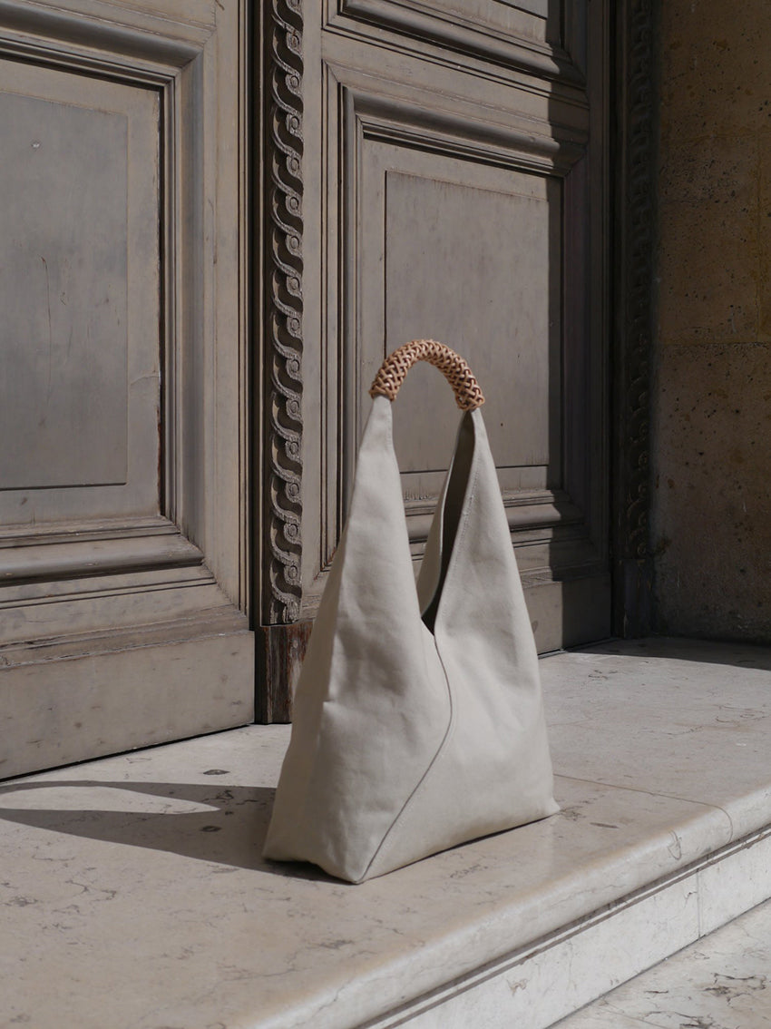 Woven Triangle Bag 58 Ivory