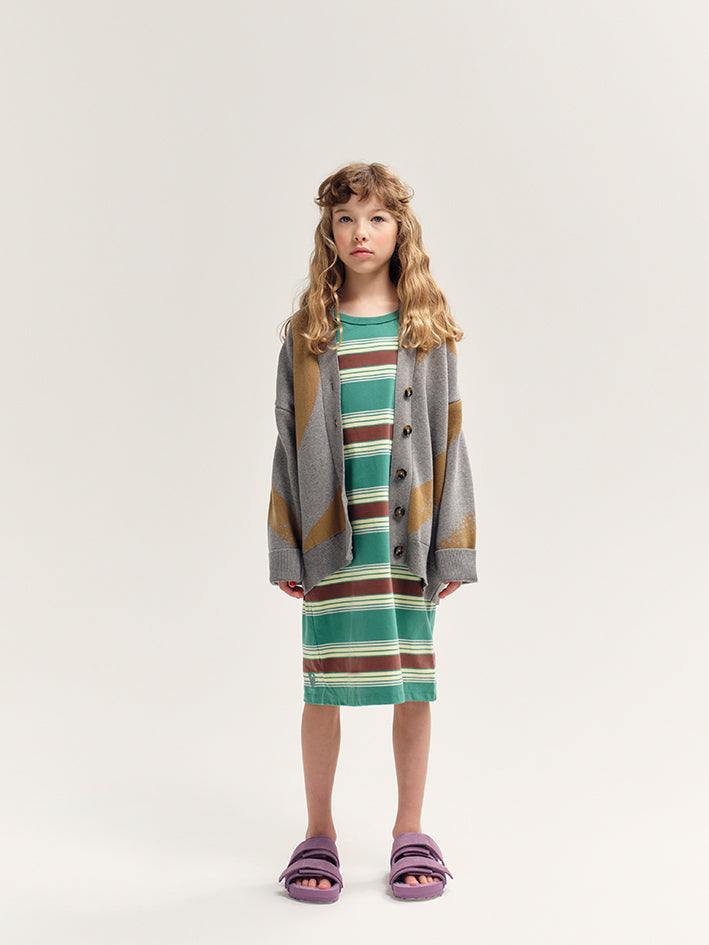 Vest Dress Bottle Green Stripe