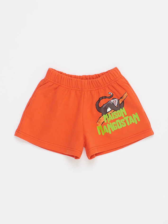 Monkey Log Sweatshort Red