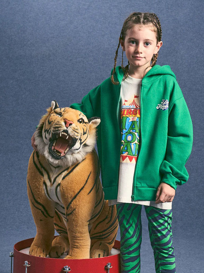 I Love Mangostan Zipper Jacket Green