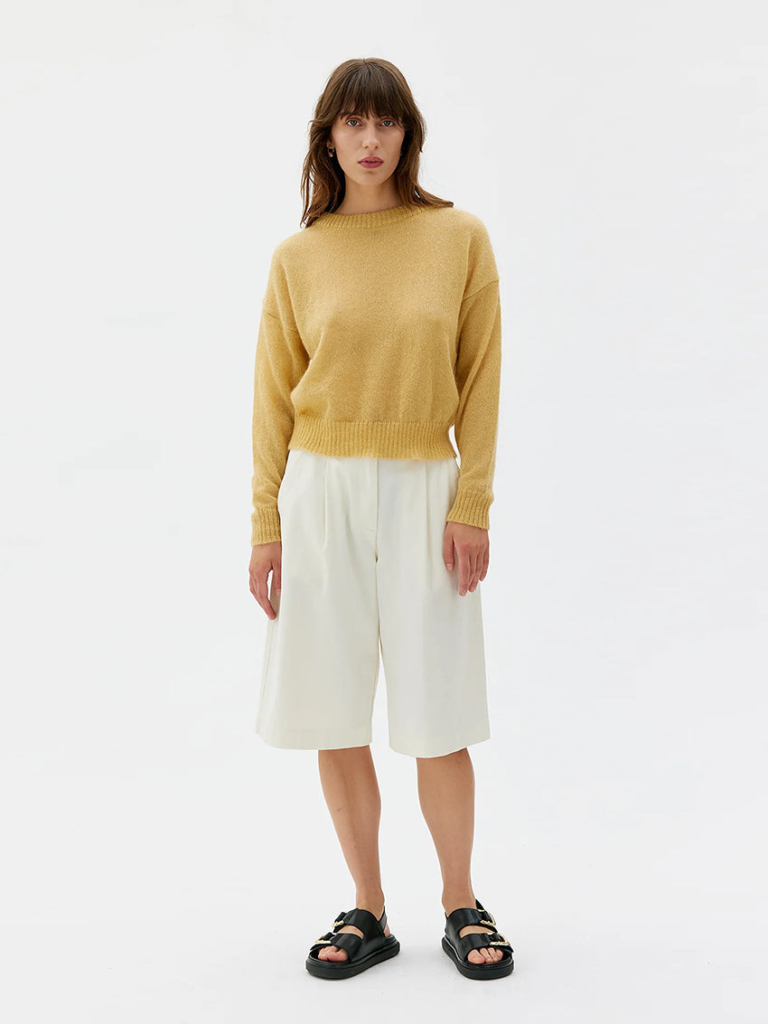 Yara Light Silk Mohair Sweater Pale Yellow