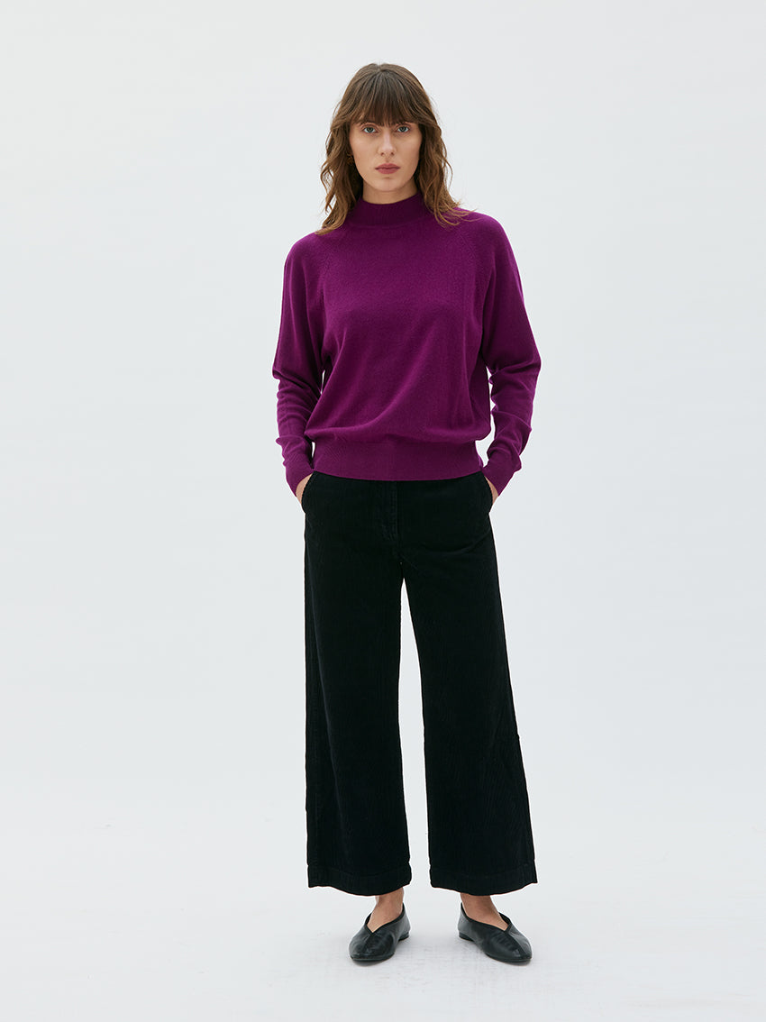 Adila Raglan Cashmere Sweater Violet