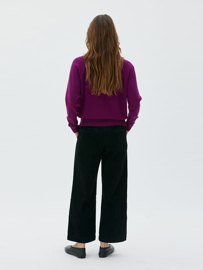 Adila Raglan Cashmere Sweater Violet