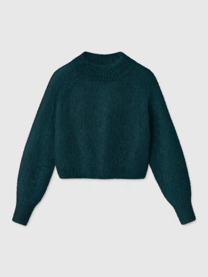 Faye Chunky Silk Mohair Sweater Dark Green