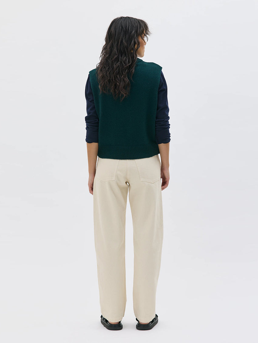 Nera Wool Cashmere Vest Pine Green