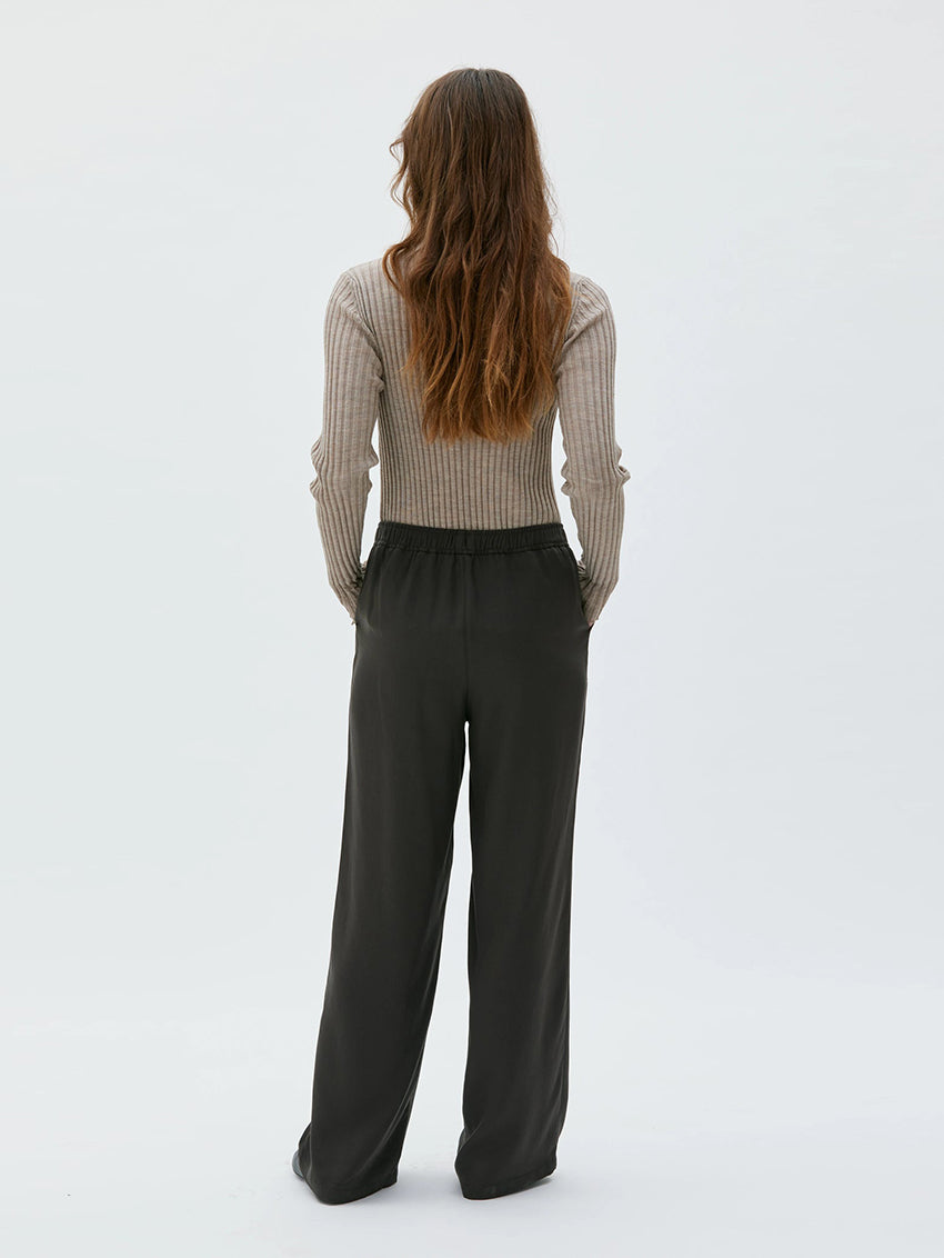 Valli Long Tencel Twill Trousers Shitake