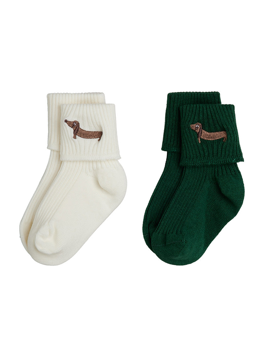 Dog EMB Ribbed Baby Socks Multi