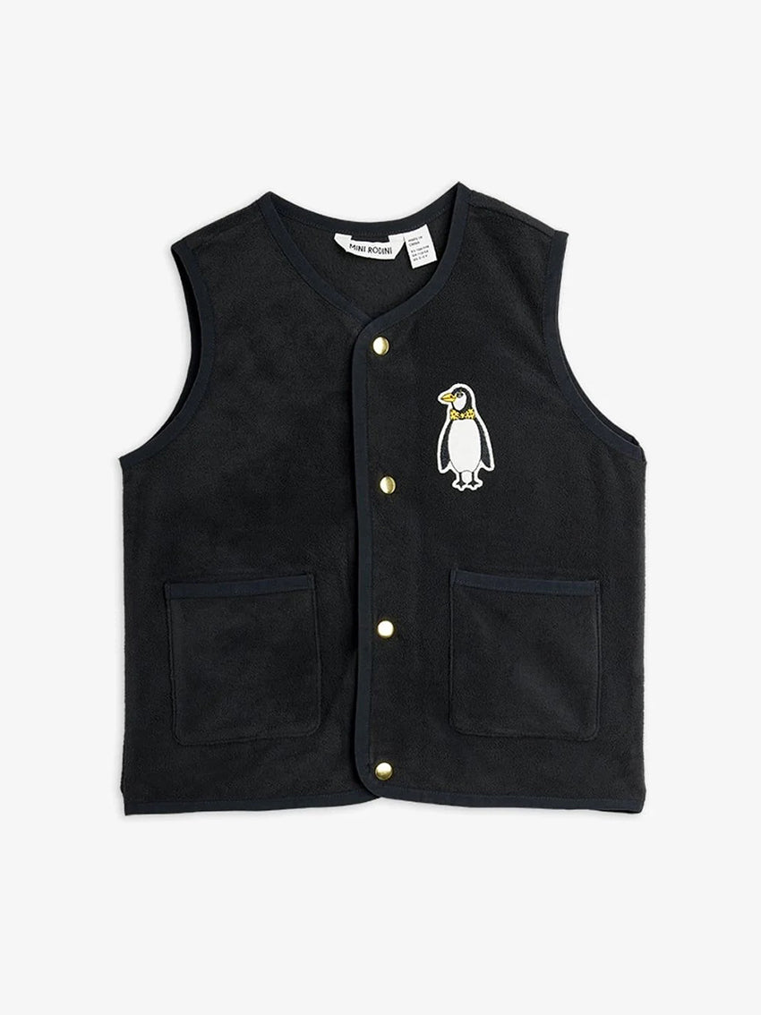Penguin Patch Microfleece Vest Black