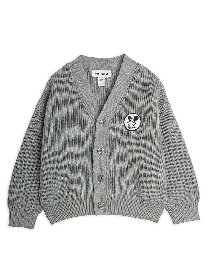 Ritzratz Patch Knitted Cardigan Grey Melange