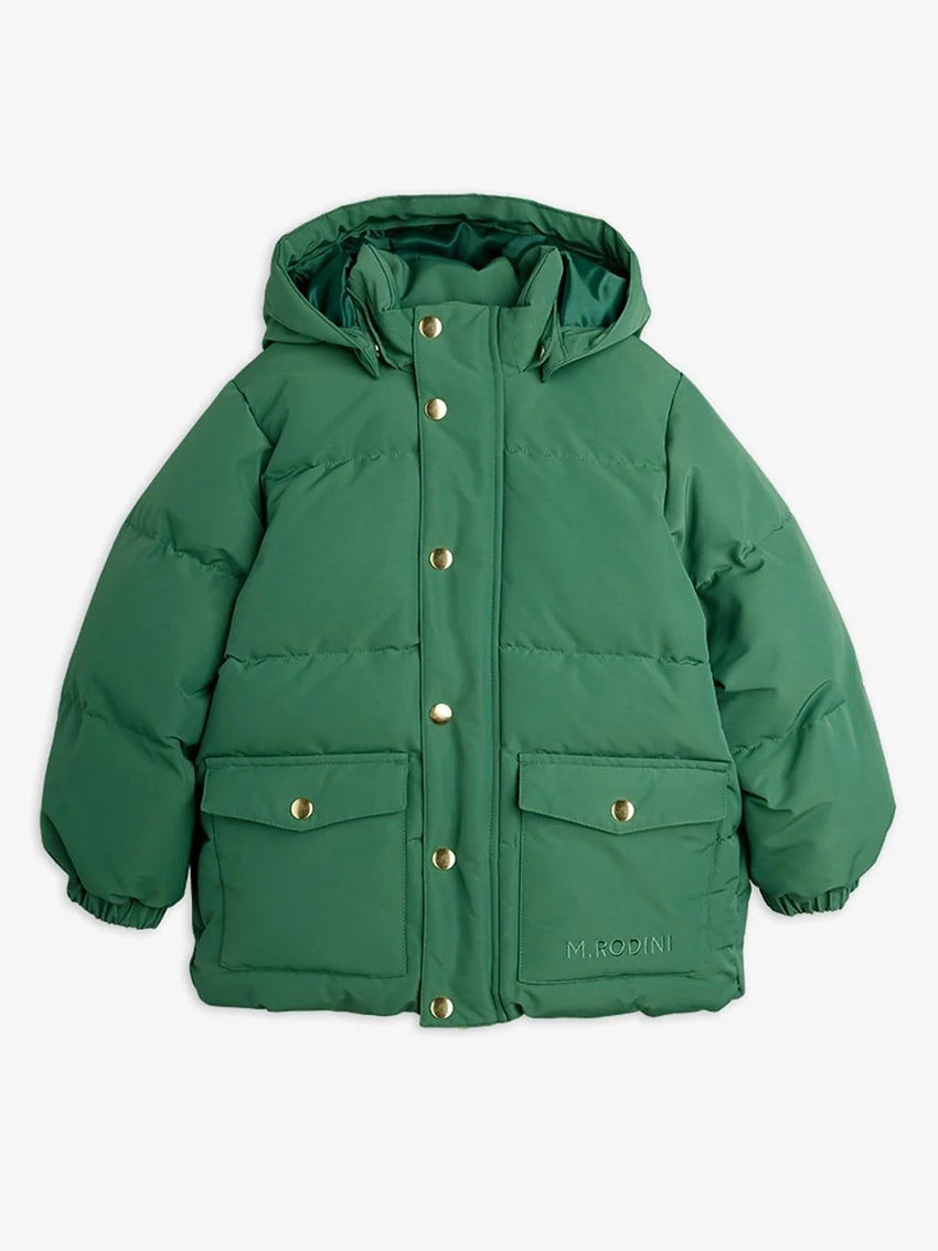 Solid Heavy Puffer Jacket Green