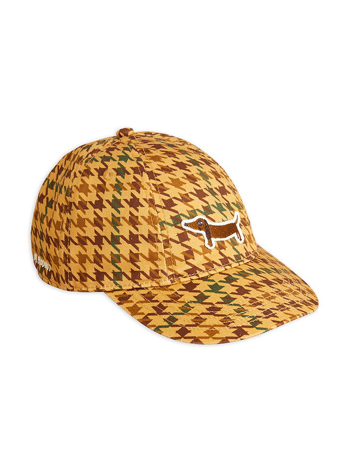 Dog Houndstooth Soft Cap Beige