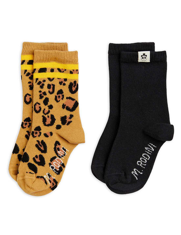 Basic Leopard 2 Pack Socks