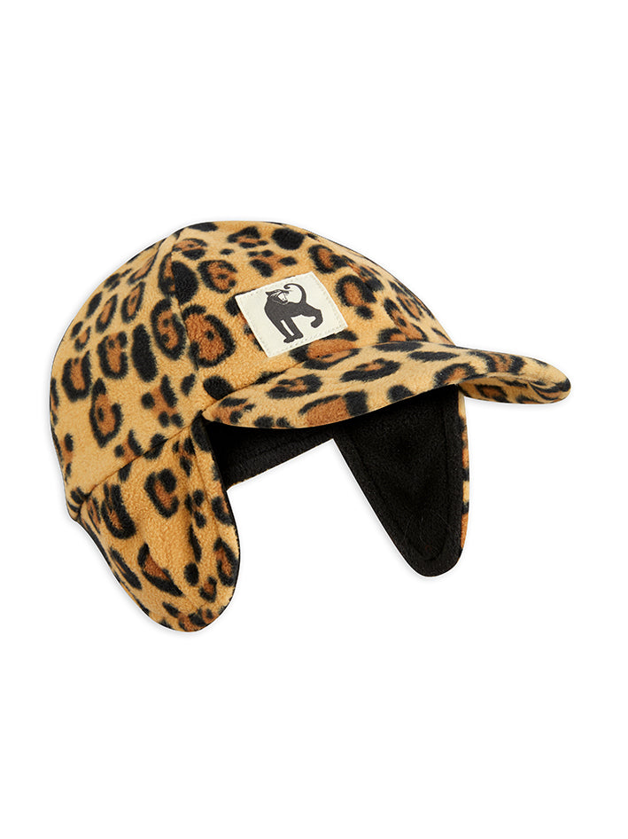 Basic Leopard Fleece Cap Beige