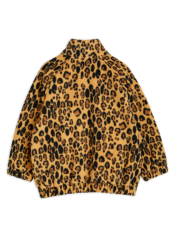 Leopard Fleece Jacket Beige
