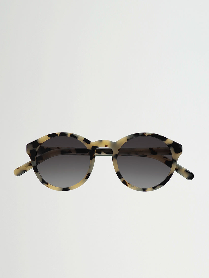 Barstow Sunglasses Black / White Havana Grey Gradient Lens