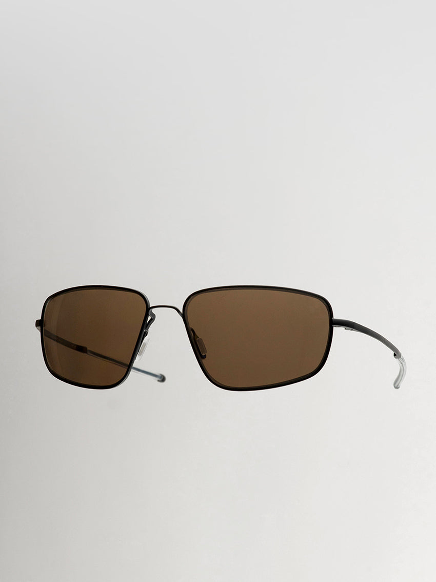 Marathon Sunglasses Matt Black / Brown Solid Polarized Lens