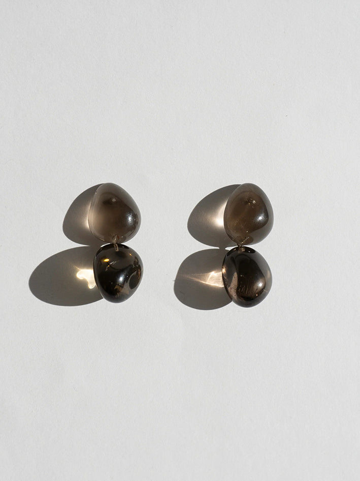 Pebbles Earrings NO2 Smokey Quartz
