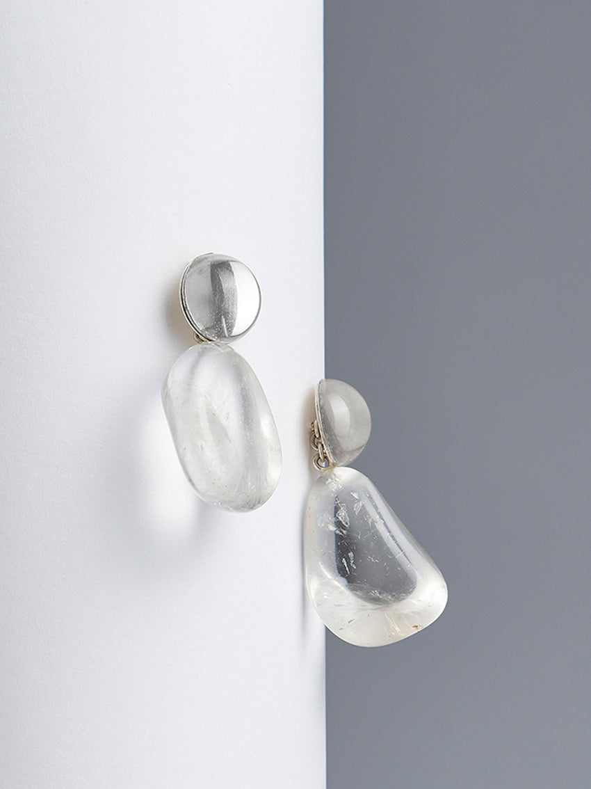 Pebbles Earrings NO1 Crystal