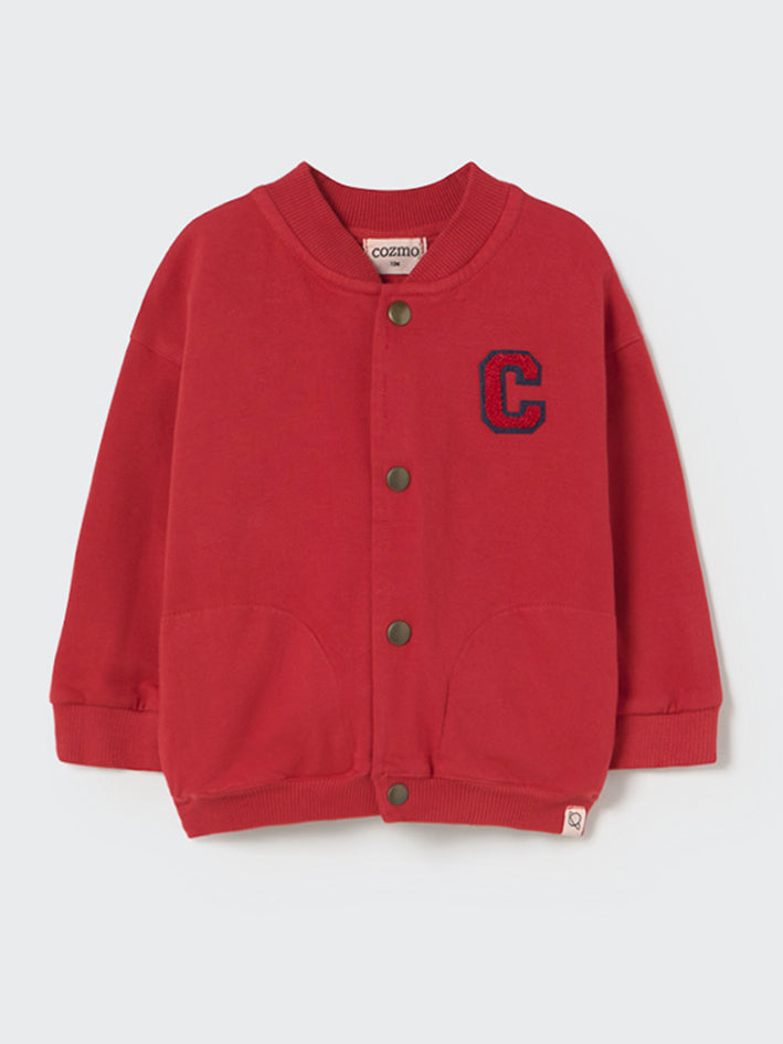 Berlin Red Velvet Fleece Cardigan Sweater