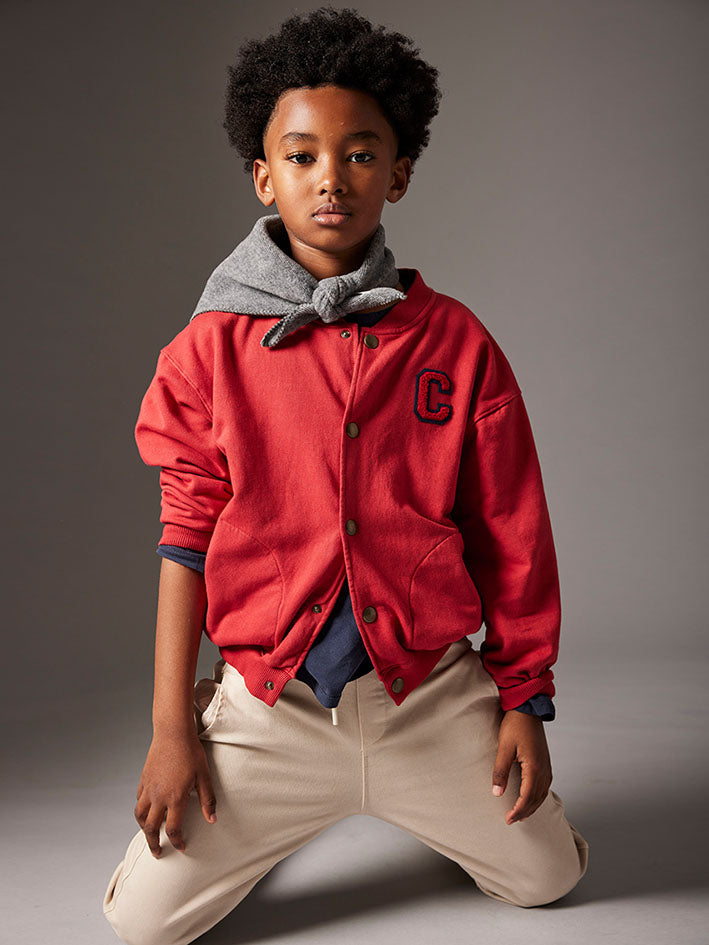 Berlin Red Velvet Fleece Cardigan Sweater