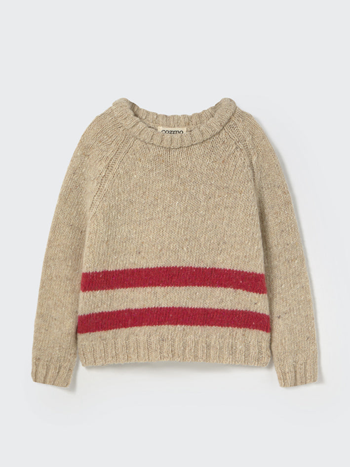 Idaho Baby Knit Jumper Stone Red Tweed