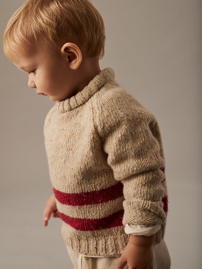 Idaho Baby Knit Jumper Stone Red Tweed