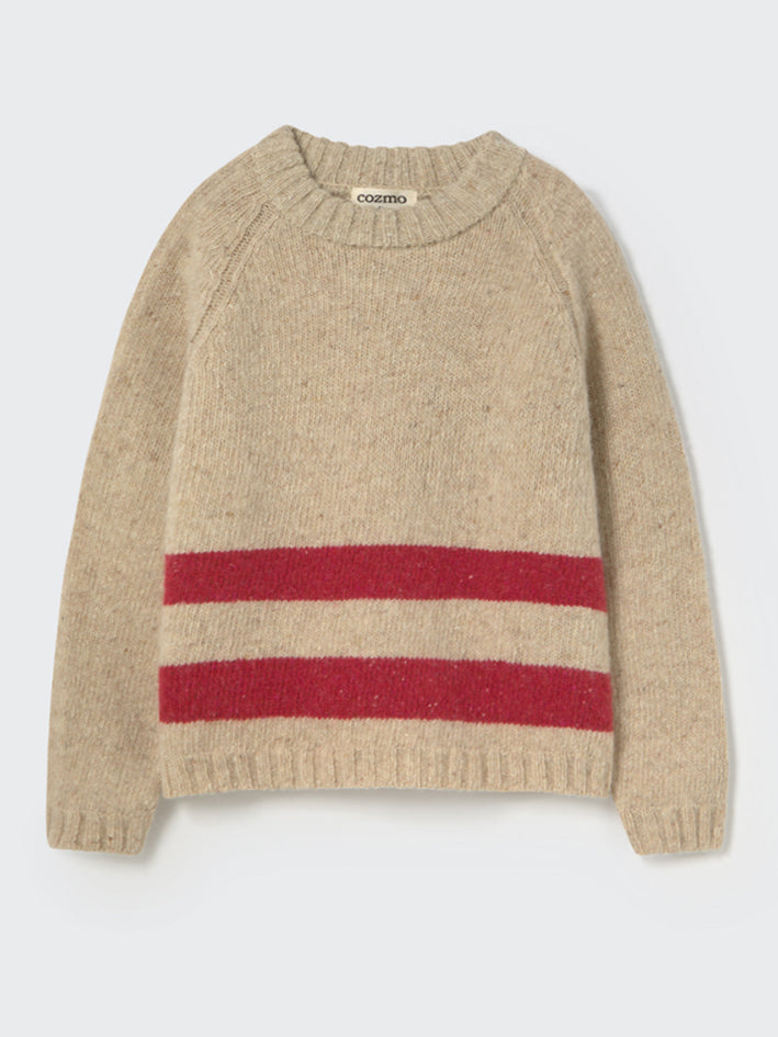 Idaho Knit Jumper Stone Red Tweed