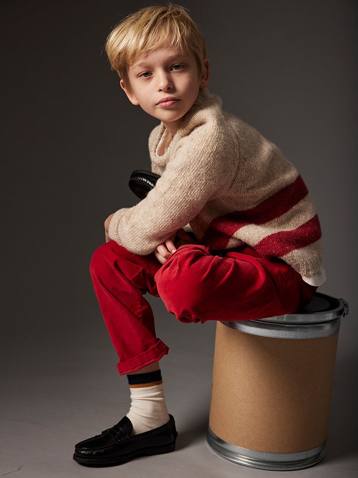 Idaho Knit Jumper Stone Red Tweed