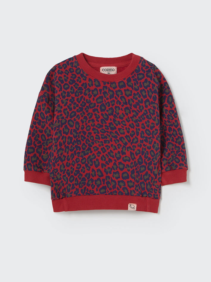 Kelly Red Velvet Animal Print Jumper