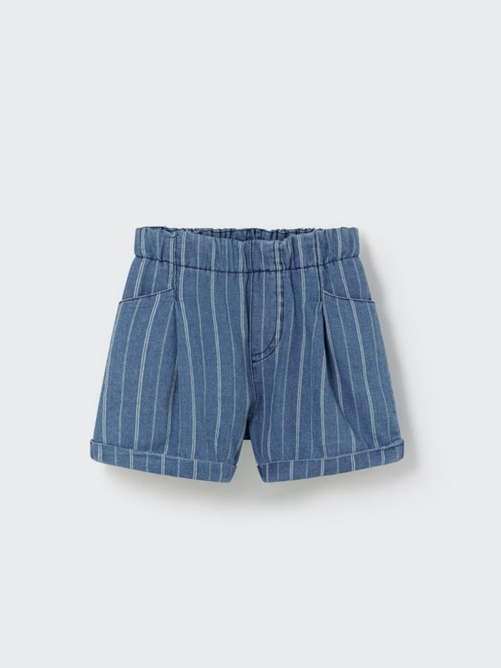 Striped Denim Baby Shorts