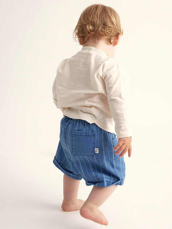 Striped Denim Baby Shorts