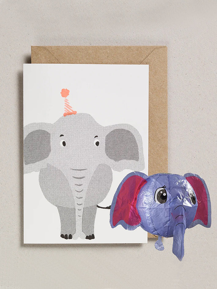 Elephant Japanese Balloon Card