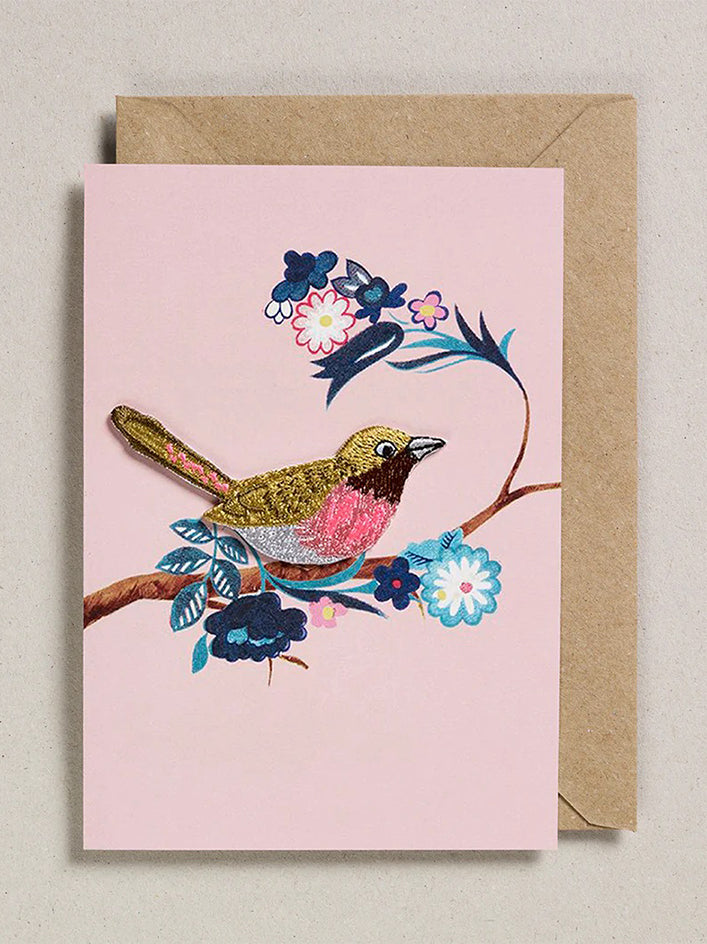 Patch Card Bird Pink