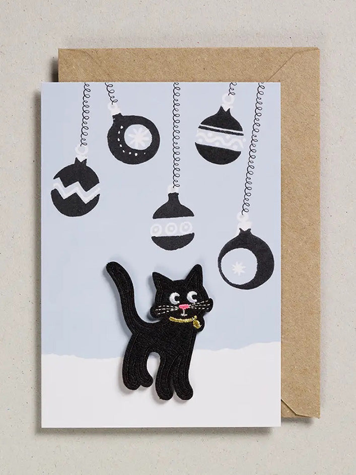 Patch Card Cat With Baubles