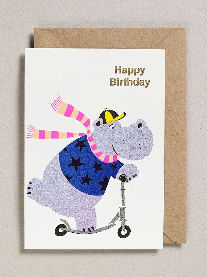Card Happy Birthday Hippo