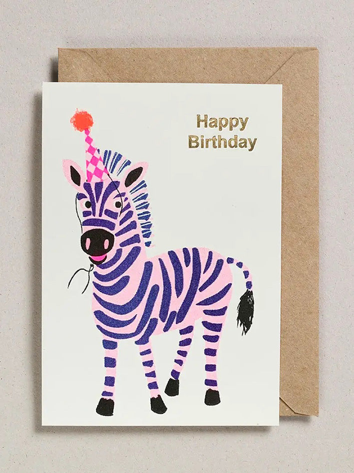Card Happy Birthday Zebra