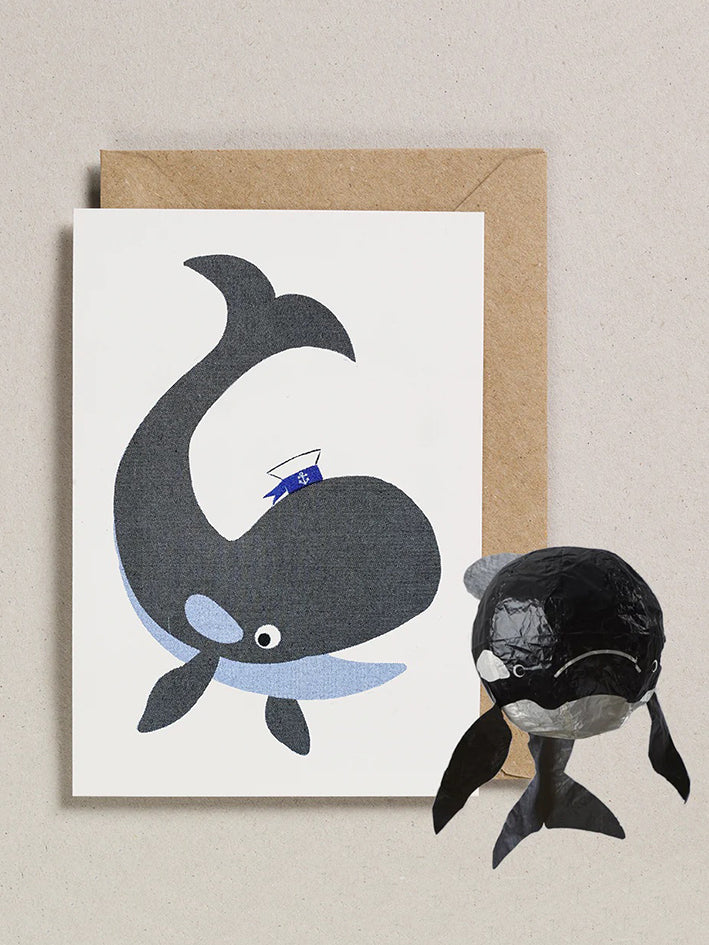 Whale Japanese Balloon Card