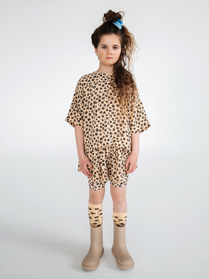 Knee Socks Leopard Flower