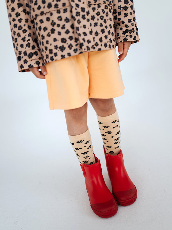 Knee Socks Leopard Flower