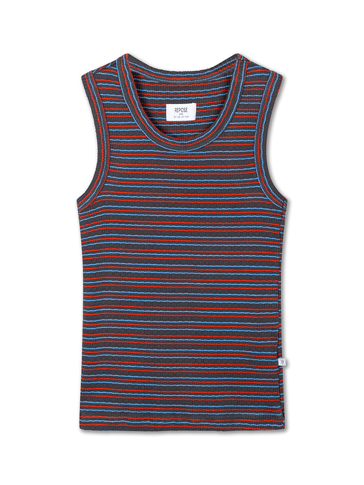 Slim Singlet Fine Grey Fiesta Sky Stripe