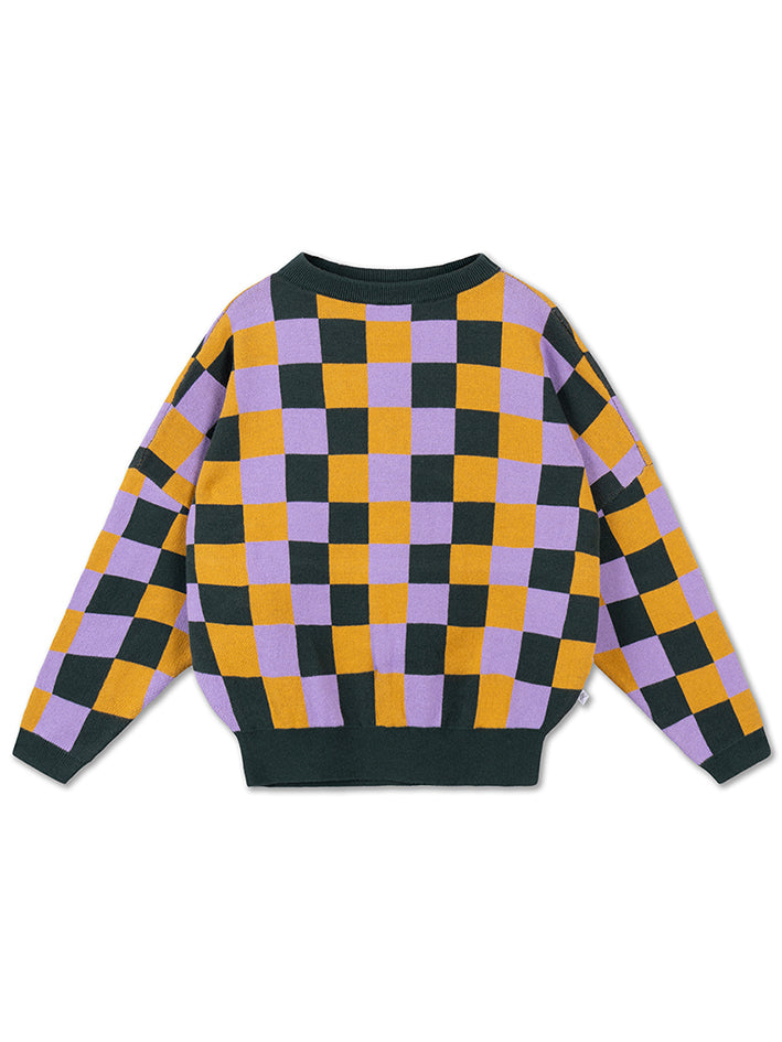 Knit Slouchy Sweater Multi Bb Check