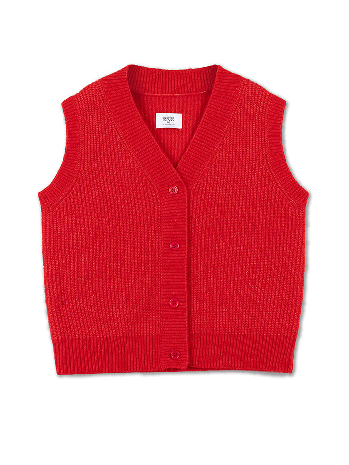 Knit Vest Red